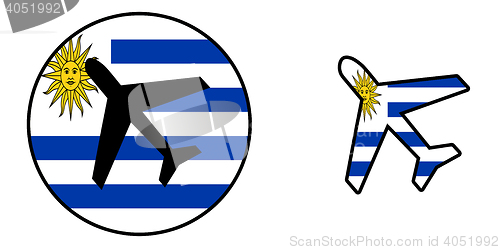 Image of Nation flag - Airplane isolated - Uruguay