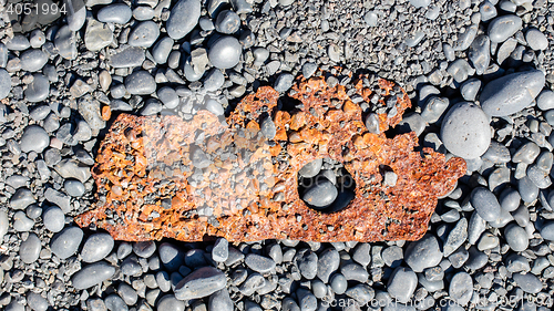 Image of Remains of a boat wreck - Iceland - Selective focus