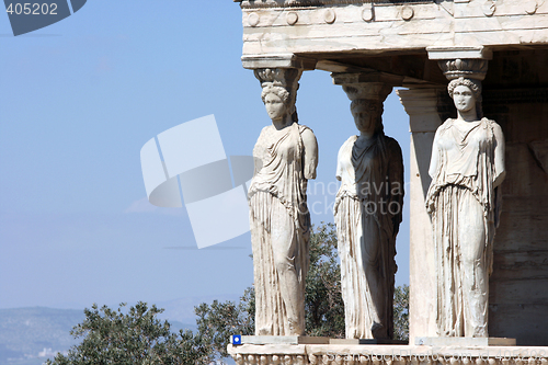 Image of caryatids copy space