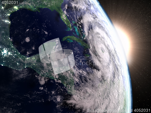 Image of Hurricane Matthew seen from space