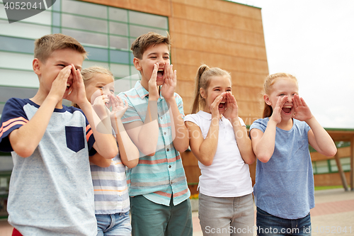 Image of group of happy elementary school students