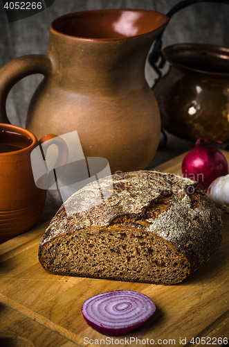 Image of Still life with homemade bread