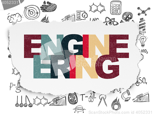 Image of Science concept: Engineering on Torn Paper background