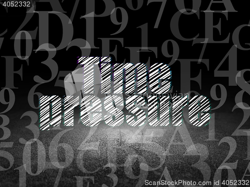 Image of Timeline concept: Time Pressure in grunge dark room