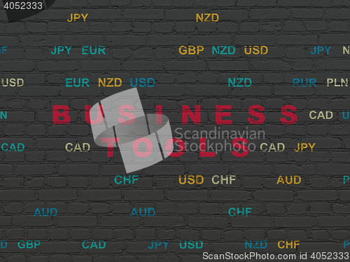 Image of Business concept: Business Tools on wall background