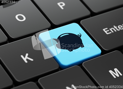 Image of Money concept: Money Box on computer keyboard background