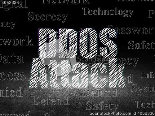 Image of Privacy concept: DDOS Attack in grunge dark room