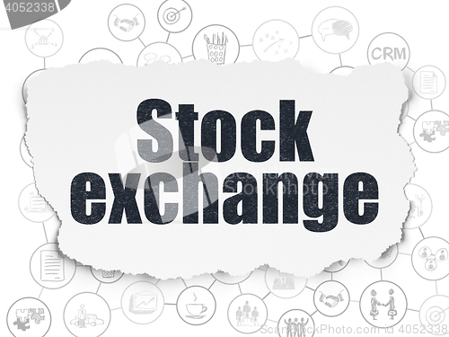 Image of Business concept: Stock Exchange on Torn Paper background