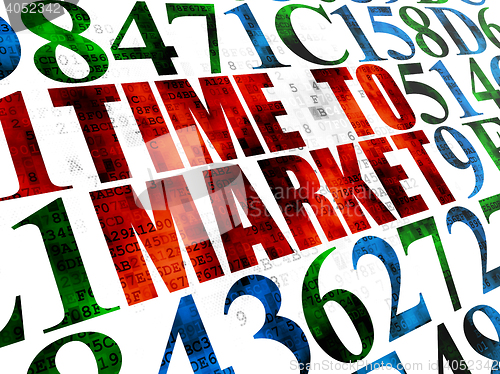 Image of Time concept: Time to Market on Digital background