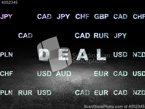 Image of Finance concept: Deal in grunge dark room