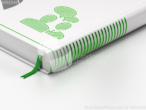 Image of Business concept: closed book, Business Meeting on white background