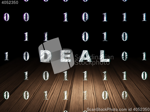 Image of Finance concept: Deal in grunge dark room