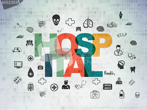 Image of Healthcare concept: Hospital on Digital Data Paper background