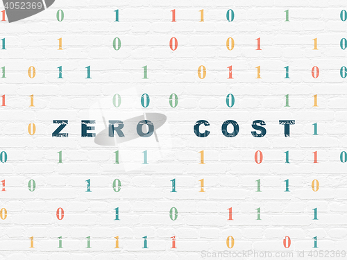 Image of Business concept: Zero cost on wall background