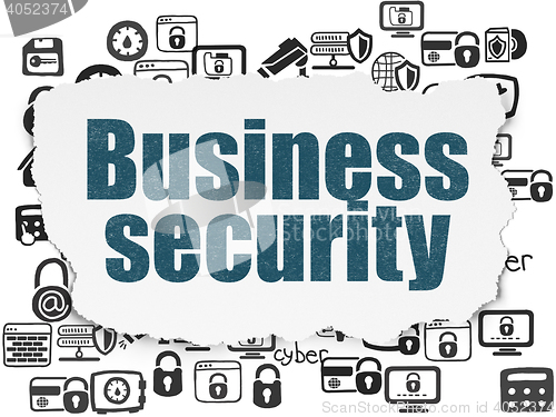 Image of Privacy concept: Business Security on Torn Paper background