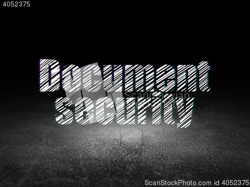 Image of Privacy concept: Document Security in grunge dark room