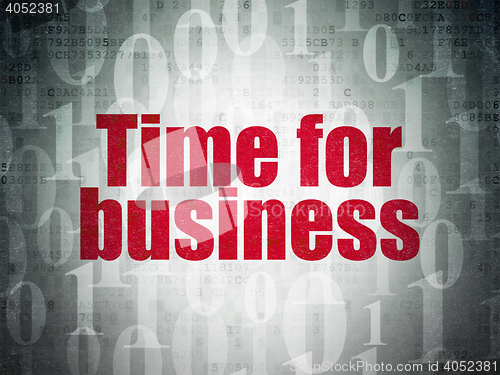 Image of Business concept: Time for Business on Digital Data Paper background