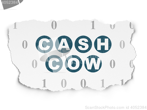 Image of Finance concept: Cash Cow on Torn Paper background
