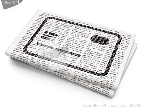 Image of Currency concept: Credit Card on Newspaper background