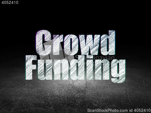 Image of Business concept: Crowd Funding in grunge dark room