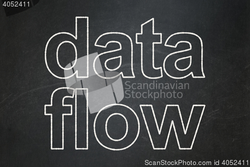Image of Information concept: Data Flow on chalkboard background