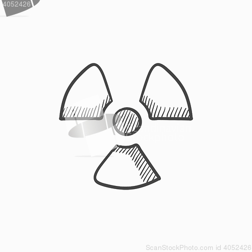 Image of Ionizing radiation sign sketch icon.