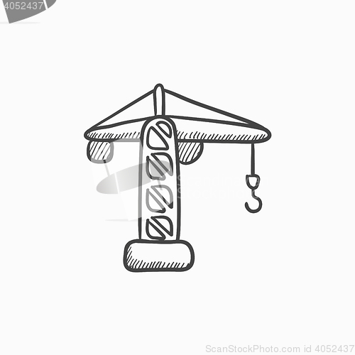 Image of Construction crane sketch icon.