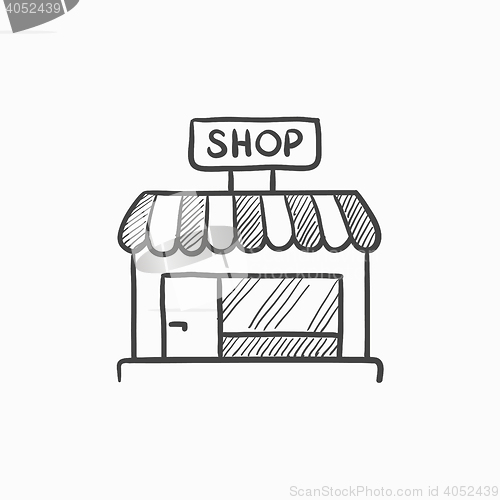 Image of Shop store sketch icon.