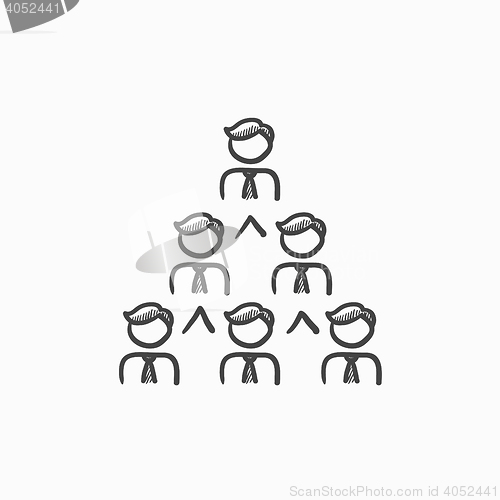 Image of Business pyramid  sketch icon.