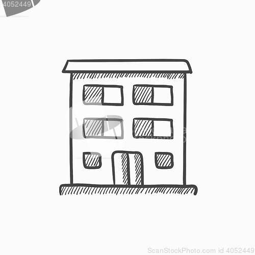 Image of Residential building sketch icon.