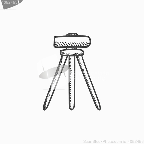 Image of Theodolite on tripod sketch icon.