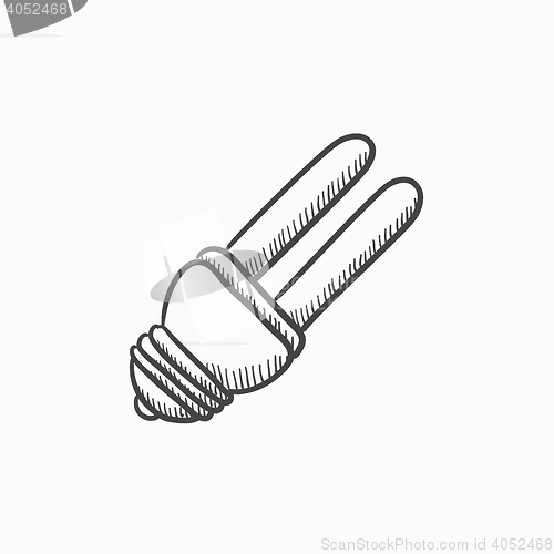 Image of Energy saving light bulb sketch icon.