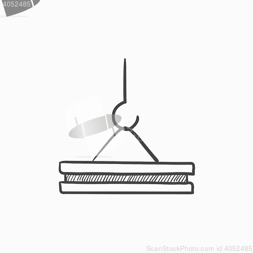 Image of Crane hook sketch icon.