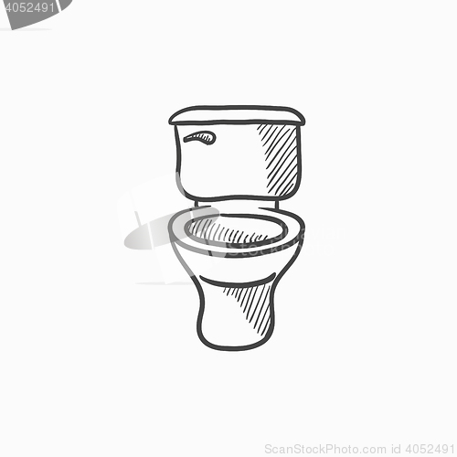 Image of Lavatory bowl sketch icon.