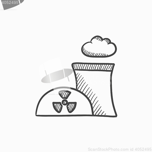 Image of Nuclear power plant sketch icon.