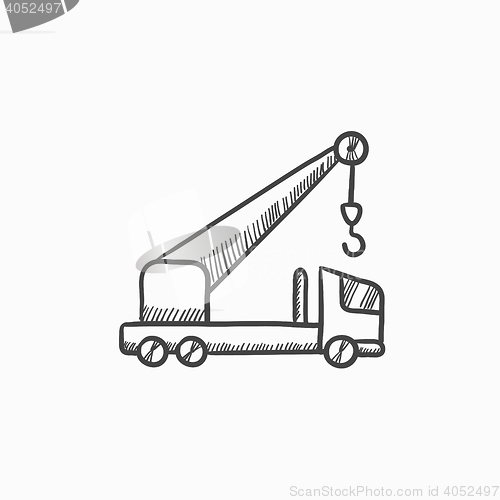 Image of Mobile crane sketch icon.