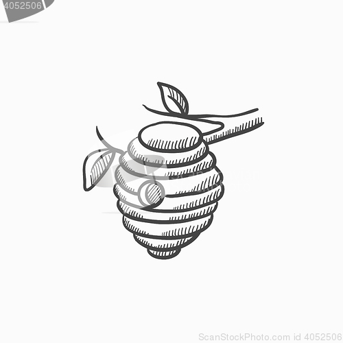 Image of Bee hive sketch icon.