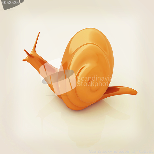 Image of 3d fantasy animal, snail on white background . 3D illustration. 