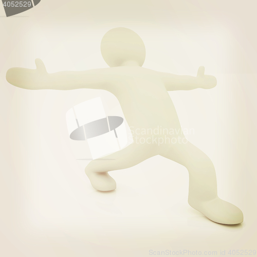 Image of 3d man isolated on white. Series: morning exercises - flexibilit