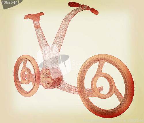 Image of 3d modern bike concept. 3D illustration. Vintage style.