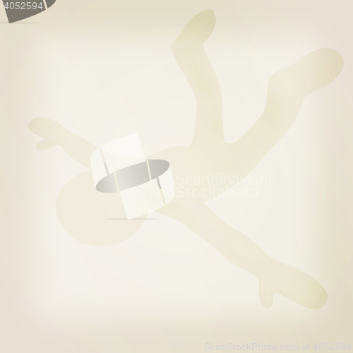 Image of Flying 3d man on white background. 3D illustration. Vintage styl