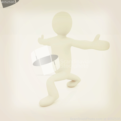 Image of 3d man isolated on white. Series: morning exercises - flexibilit