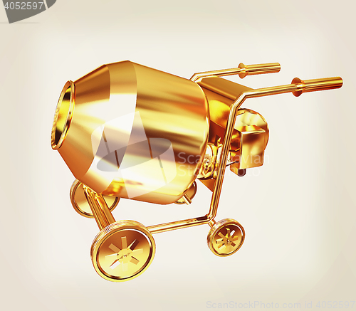 Image of Concrete mixer. 3D illustration. Vintage style.