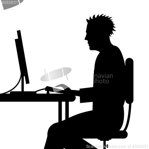 Image of Man Online Shows Web Pc And Websites