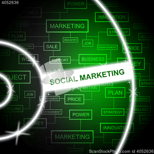 Image of Social Media Marketing Means Advertising Words And Ecommerce