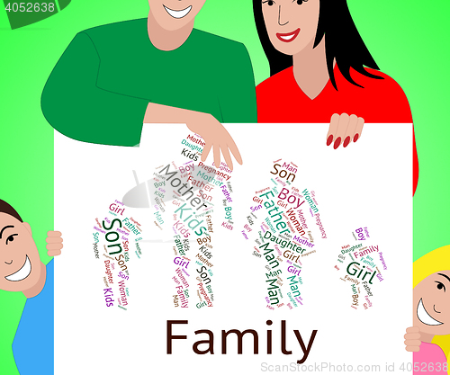 Image of Family Word Means Mother And Child And Childhood