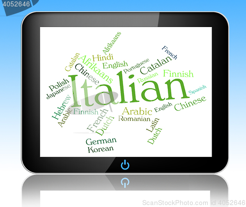 Image of Italian Language Shows Lingo Translate And International