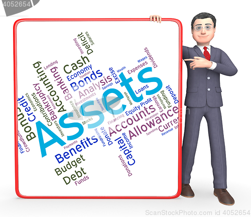 Image of Assets Words Represents Owned Capital And Holdings