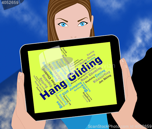 Image of Hang Gliding Represents Text Glider And Hangglider