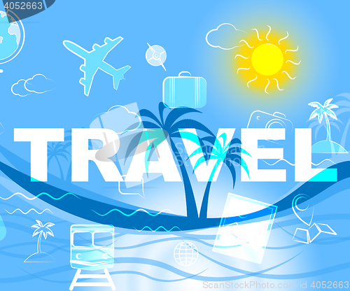 Image of Travel Icons Represents Trip Travelled And Sign